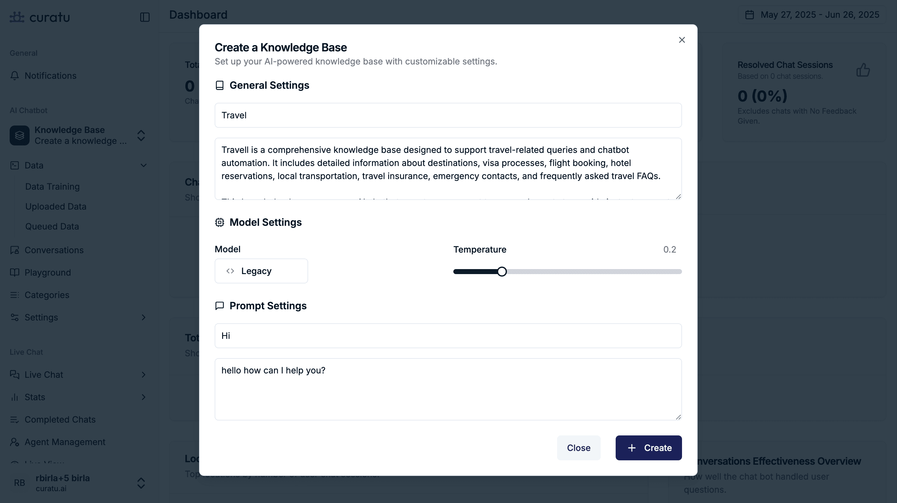 Knowledge Base Modal