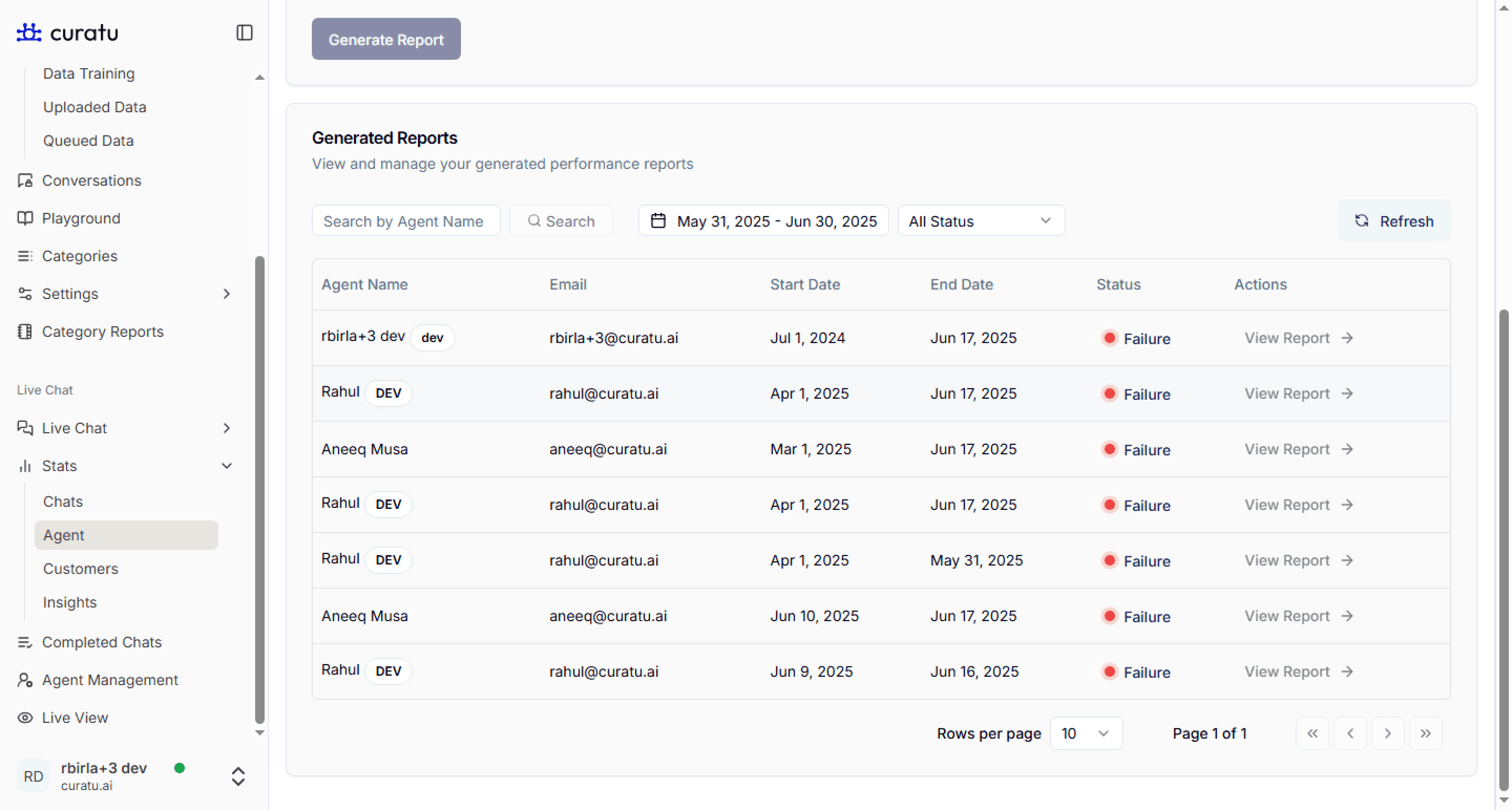 Chat Reports