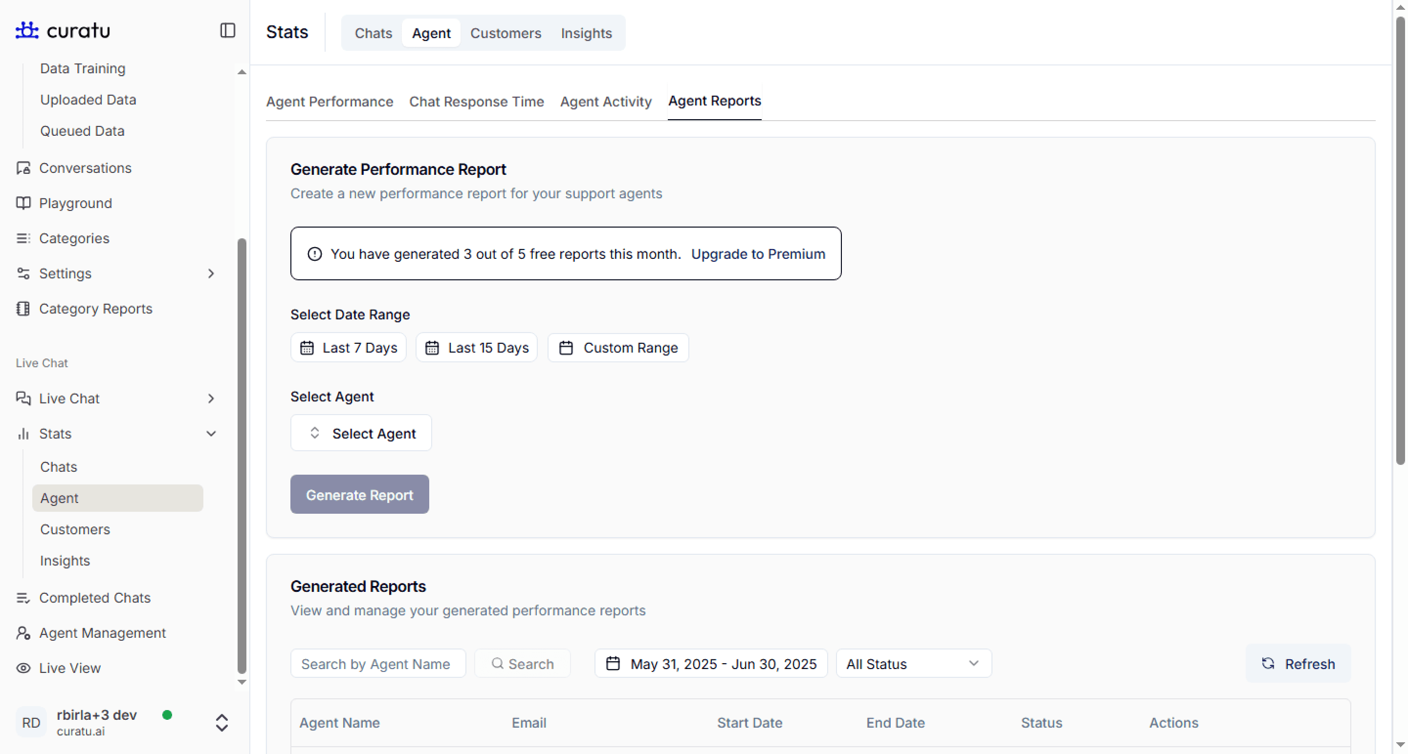 Chat Reports