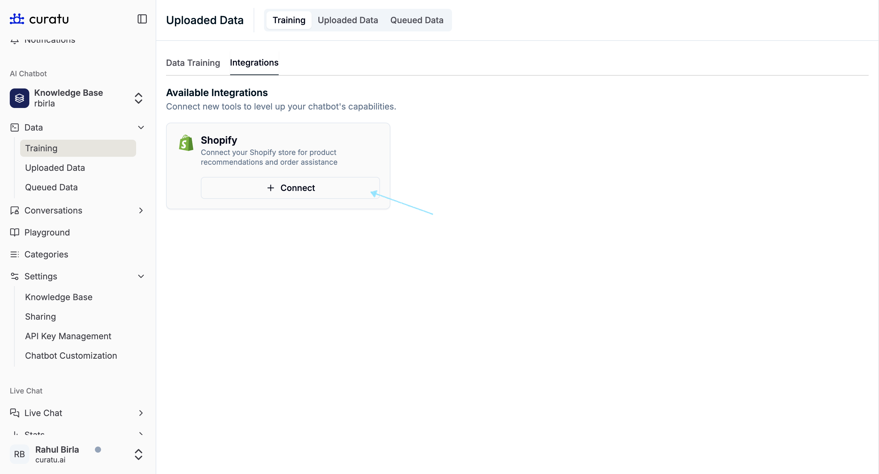 Shopify Integration Card