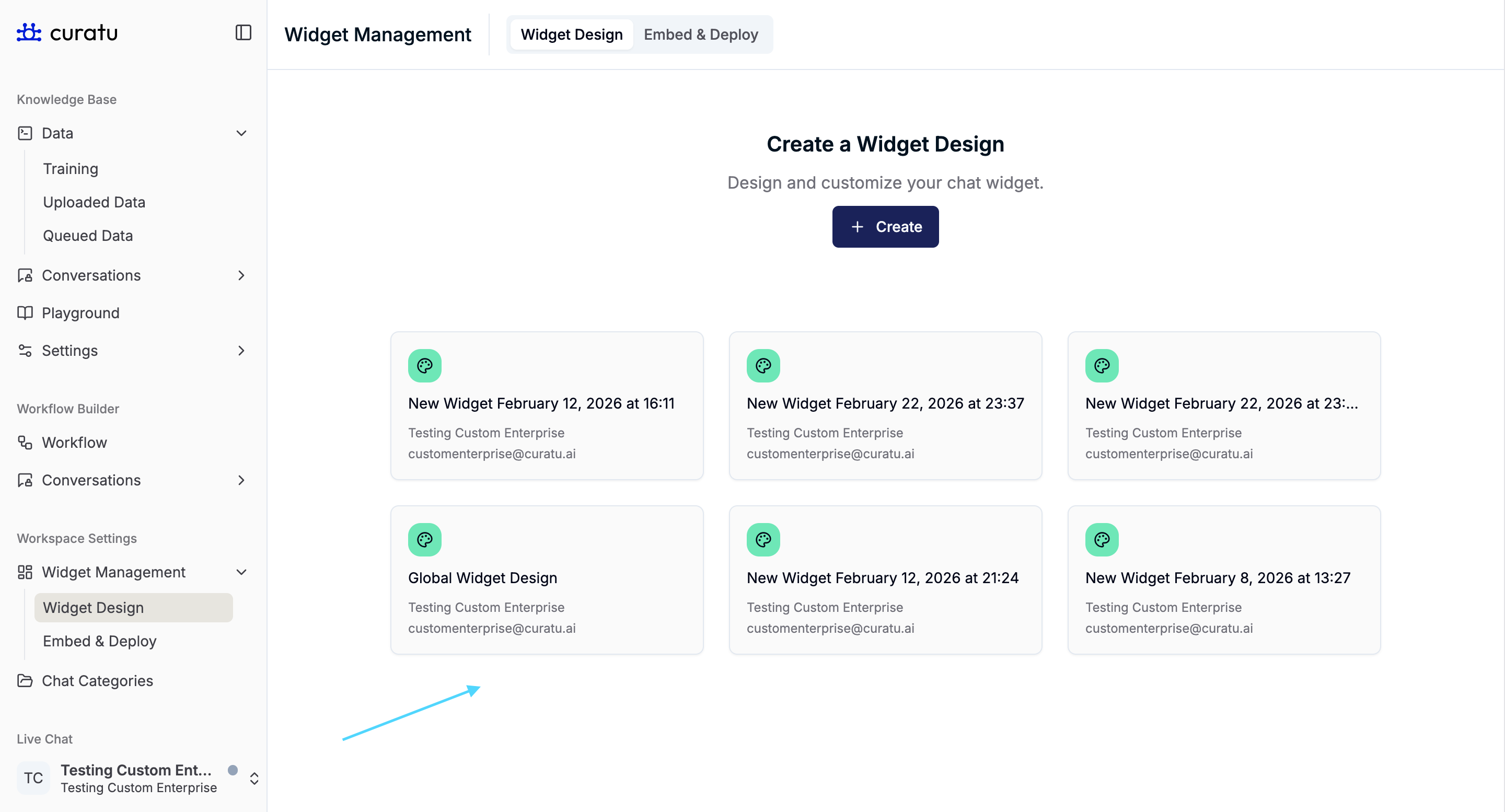 Widget design list view